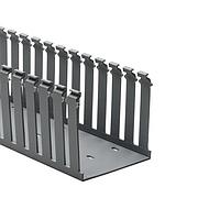 HellermannTyton 181-33014 Slotted Wall Wiring Duct Slotted Wall Wiring Duct, 3" x 3", Non-Adhesive, PVC, Gray, 30ft/Box