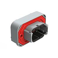 Amphenol SINE Systems ATM13-08PB-BM03 Connectors RA Flng Mnt PCB Rcpt 8POS Gry Tin Cont B