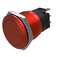EAO 82-5751.2000 Anti-Vandal Pushbutton, Maintained, 19mm, Alu Red, Flush, no LED,Solder Terminals
