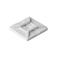 HellermannTyton MB4SHA10C2 Cable Tie Mounts Rubber Adhesive Cable Tie Mount, 1.12 x 1.12", Use With T18-T50 Cable Tie, PA66, White, 100/pkg