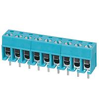 Same Sky (formerly CUI Devices) TB001-500-09BE Fixed Terminal Blocks Terminal block, screw type, 5.00 , horizontal, 9 poles, CUI Blue, slotted screw, PCB mount