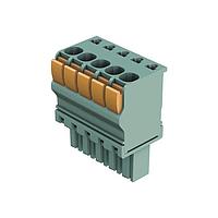 HARTING 14312014102000 Pluggable Terminal Blocks har-flexicon, 20pin female, horizontal, w/ push-in spring cage termination - 30-14AWG, 11Amps, pitch 3.50mm