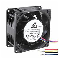 Delta Electronics, Inc. PFR0848XHE-DV82 Tubeaxial Fan, 80x38mm, 48VDC, 144.18CFM, 48W, 1A, 73dBA, Ball, 4-Lead Wires, Tach/PWM