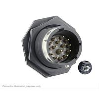 Eaton Souriau-Sunbank UTGX714D15P32 Receptacles Jam nut receptacle & hold down clips,without backshell, with 15 male PCB contacts, IP68/69K in unmated conditions