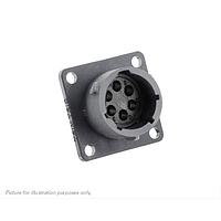 Eaton Souriau-Sunbank UTSX010E6P Receptacles Square flange receptacle, without backshell, with 6 male solder contacts, IP68/69K in unmated conditions