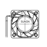Sunon PF40281B3-000U-A99 Axial Axial Fan, 40x40x28mm, 12VDC, 15.4CFM, 0.78"H2O, Ball, Wire, Auto Restart