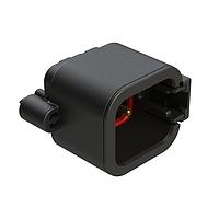 Amphenol SINE Systems ATP04-6P-BM02 Connectors 6 Position, PCB Receptacle, Pin, Board Mount, 180  Straight, Snap-Fit, Gold Contact Plated, Potting, Black