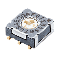 Same Sky (formerly CUI Devices) RDS-4S-7229-R-JSMT-TR DIP Switches Rotary DIP Switch, 7.2 x 7.2 x 2.9 mm, rotor actuator, 4 pos, TR
