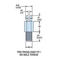 Heyco 10714 Threaded Support, Male HSCBS1-M4-14 NATURAL NYL PCB Support