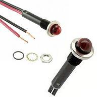 VCC 75R-2211 Incandescent Panel Mount Indicators Round PMI .375in. Neon 125V Wire Red