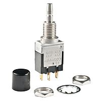 NKK Switches EB2011G-BA Light Touch Switches SPDT ON-(ON) 0.4VA .315" CAP BLACK