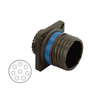 Eaton Souriau-Sunbank D38999/20JJ8PN Receptacles Composite square flange receptacle, Olive Drab Cadmium plating, with male contacts