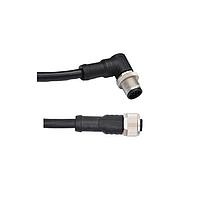 Amphenol LTW M12A03FL-12AMR-SD005 Sensor Cables / Actuator Cables M Series Sensor Connector, M12, A Code, Metal, 4A, 03 pins, Female Connector, Female Contact, Straight-to-Right Angle, Screw Thread, Overmolded Double Ended, Length 5000mm, IP68