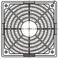 Sanyo Denki 109-1000F13 Filter and Guard Assembly 120mm Resin Fan Filter Kit (13PPI), Includes: 1 Guard, 1 Filter, 1 Cover