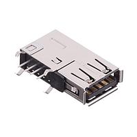 Amphenol Commercial Products GSB191217FHR USB Type A Connectors USB 2.0 STANDARD A, UPRIGHT DIP