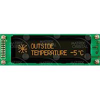 Matrix Orbital LK202-25-USB-FA-E LCD Character Display Modules 20x2 Amb Txt Blk B/G Ext Temp 25 key