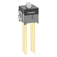 NKK Switches AS23AV Subminiature Slides DPDT ON-OFF-ON .098' VERT. W/BRACKET