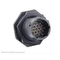 Eaton Souriau-Sunbank UTSX714E19PW Receptacles Jam nut receptacle, without backshell, with 19 male solder contacts, IP68/69K in unmated conditions, keying W