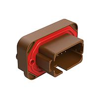 Amphenol SINE Systems AT15-18PD-BM01BN Connectors 18 Position, Straight Flange Mount PCB Receptacle, Gold Plated Contacts Included, Keyed D, Brown