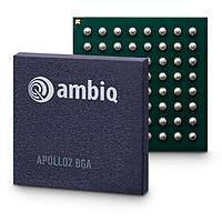 Ambiq Micro AMAPH1KK-KBR RF System on a Chip - SoC Cortex-M4F 48MHz, 1MB Flash, 256KB SRAM, -40 to +85 C, 64-pin BGA