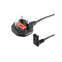Same Sky (formerly CUI Devices) AC-C7-FR-G UK AC Power Cord AC Cord UK, C7 for C8 inlet Flat RA, HO3VVH2-F 0.75MM/2, 2M, Dark Gray