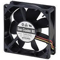 Sanyo Denki 9A0824S4021 Axial DC Axial Fan, 80x80x25mm, 24VDC, Ribless