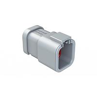 Amphenol SINE Systems ATP04-6P-EC01 Connectors 6-Position Receptacle, Male, with Endcap, Grey