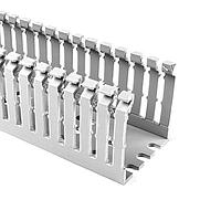 HellermannTyton 184-15101 High Density Slotted Wall Wiring Duct High Density Slotted Wall Wiring Duct, 1.5" x 1", Non-Adhesive, PVC, Gray, 120ft/Carton
