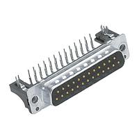 HARTING 09663627817 D-Sub Connectors - Standard Density D-Sub 25pin male low profile angled, 2.54mm pitch, turned, with board locks, 4-40UNC screw lock, PL3