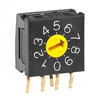 NKK Switches FR01FC10H Rotary Switches 10MM DECIMAL 10P COMPLEMENT CODED R/A