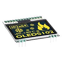 DISPLAY VISIONS EA OLEDS102-6LGA OLED Displays OLED Yellow 102x64 w/o Protective Glass