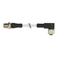 Murrelektronik 7000-40121-2340060 Sensor Cables / Actuator Cables M12 male 0 / M12 female 90, PUR 4x0.34 gy UL/CSA+drag chain 0.6m