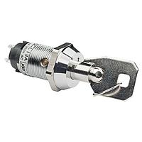 NKK Switches CKL12ATW01-010 Keylock Switches 19MM ON-ON RMVE 2POS TUBE KEY#010 3A LUG
