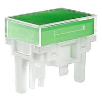 NKK Switches AT4163JF Button RCT CLR LNS/GRN DIFF LB WITH GREEN LED