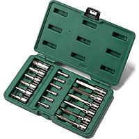 SATA 09053 18PC. 1/4inch & 1/2inch DR. HEX BIT SOCKET SET (METRIC)