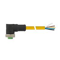 Murrelektronik 7700-A4031-U1C1000 Connectors Mini (7/8) 4 pole, Female 90 w/ Cable, TPE 4x16AWG ye UL/CSA, TC-ER 10m