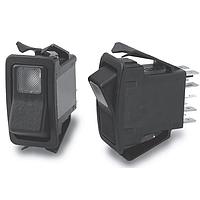 OTTO K3AA2GHC-Z2 Sealed Rocker Switch 20A 12VDC 125AC DPDT 2V Grn LED, Blk Case