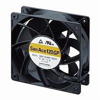 Sanyo Denki 9GP1248P1G001 Axial Fan, 120x120x38mm, 48VDC, High G-Force Tolerance, Ribless, Tach/PWM, G Proof