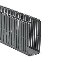 HellermannTyton 181-00254 Slotted Wall Wiring Duct High Density Slotted Wall Wiring Duct, 2" x 5", Adhesive, PVC, Gray, 120ft/Carton