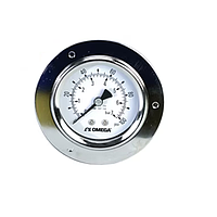 OMEGA PGM-63B-30PSI/2BAR Stainless Steel, Dual Scale, Bar and Psi Pressure Gauge (Gauge; 0~2bar; 1/4"NPT Male; ±1.6%)