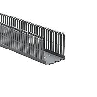 HellermannTyton 181-00228 Slotted Wall Wiring Duct High Density Slotted Wall Wiring Duct, 2.5" x 3", Non- Adhesive, PVC, Gray, 120ft/Carton