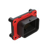 Amphenol SINE Systems ATS15-34PA2-BM01 Receptacles 34 Position PCB Receptacle with Sealed Flange, Pin, Straight, Contact Size 20, Double Latch, Self-Threading, Keyed A, Black