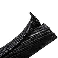 HellermannTyton 170-03185 Split Braided Sleeving, Split Wrap Woven, 1.0" Dia, PET, Black, 100 ft/bulk reel