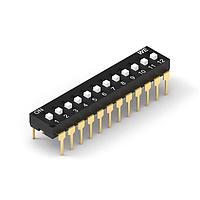 Wurth Elektronik 418127270912 DIP Switches WS-DITV Dip Sw 12Pin Horiz Box Typ Black