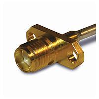 Amphenol RF 132110 Connectors SMA 2 HOLE FLANGE JACK GOLD .141 S/R