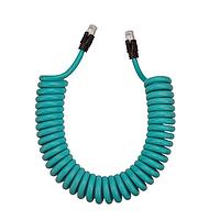 Stewart Connector BM-CBRR007F5 Cat 5e RJ45 Plug-to-RJ45 Plug Coiled Ethernet Cord CAT5e 7ft