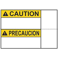 HellermannTyton 596-00996 Labels Pre-Printed Header Label, CAUTION, Spanish/English, 5.0" X 3.5", PET, Yellow, 250/roll
