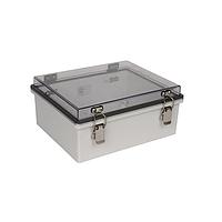 Bud Industries PTH-22422-C Electrical Enclosures PC+10% Fiberglass Box, Self-Locking Latch and Clear Cover (10.9 X 8.9 X 4.7 In)