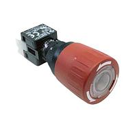 E-Switch E200-R22-C10R Pushbutton ESTOP,DPDT,8A,5A AC / 6A,200mA DC,Red