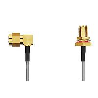 GCT (Global Connector Technology) CABLE 305 RF-0300-A-1 RF Cable Assemblies SMA RA Plug2SMA STRJck R Mt IP67/IP68 3 GHz,300mm, RG178 Brwn